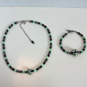 Handmade Bumpy Lampwork Glass Jewelry Set Wicked Witch Maximalist Boho